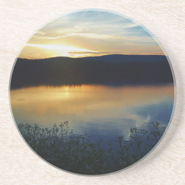 Wildblume, Blauer Sonnenuntergang Getränkeuntersetzer (Vorne)