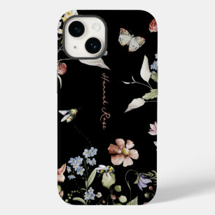 Wildblume Blaulauchbiene   Monogramm Case-Mate iPhone 14 Hülle