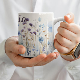 🌸 🎨 Wildblume Bliss Wasserfarbe 🌼 🍃 Kaffeetasse