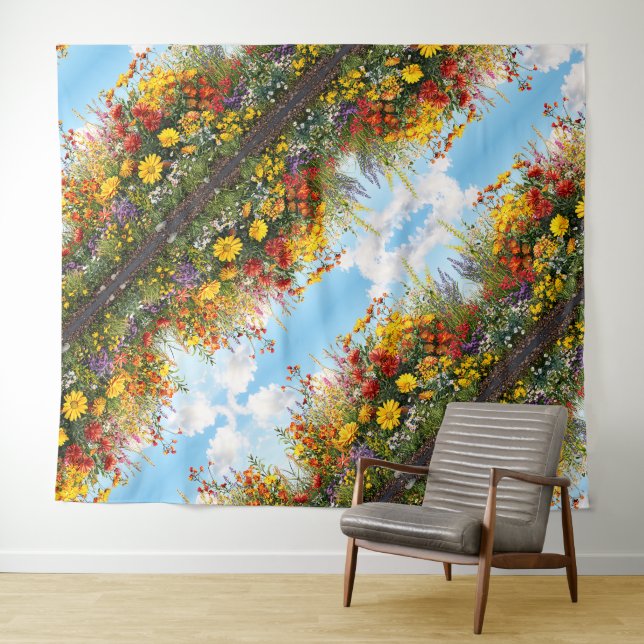 Wildblume Blockwandband Wandteppich (Beispiel (Horizontal))