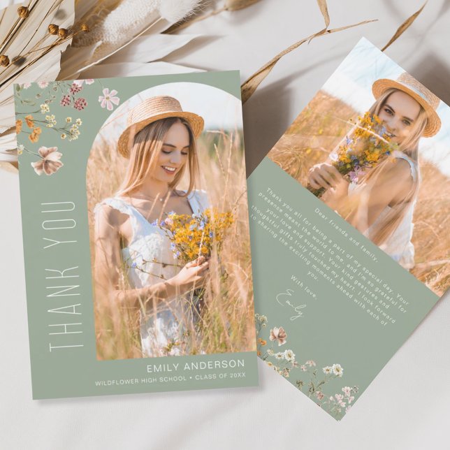 Wildblume Bloom Abschluss Foto Vielen Dank Dankeskarte (Von Creator hochgeladen)