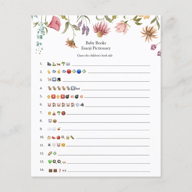 Wildblume Bloom Baby Books Emoji Game (Vorderseite)