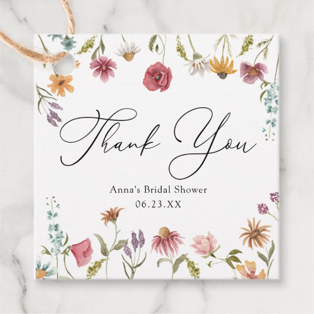 Wildblume Bloom Brautparty Geschenkanhänger (Vorderseite)