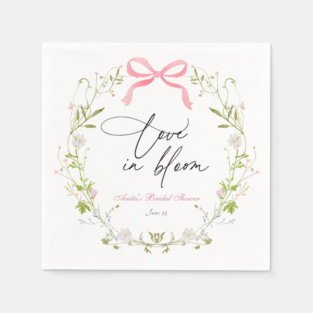 Wildblume Bloom Brautparty Napkins Serviette (Vorderseite)
