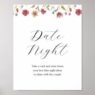 Wildblume Bloom Date Night Idee Unterschreiben Poster