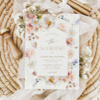 Wildblume Bloom Foto Hochzeit Einladung