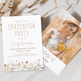 Wildblume Bloom Graduation Party Boho Einladung