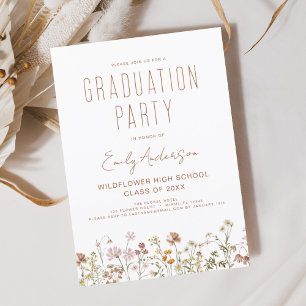 Wildblume Bloom Graduation Party Boho Einladung