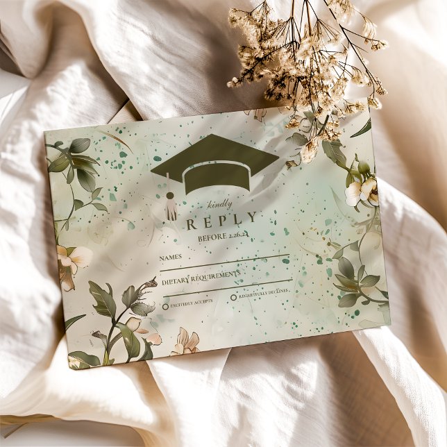 Wildblume Bloom Graduation Party RSVP Karte (Von Creator hochgeladen)