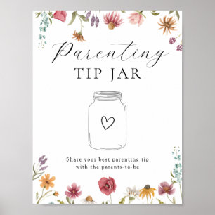Wildblume Bloom Parentation Tipp Jar Poster