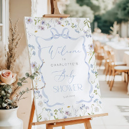 Wildblume Blue Bow Rahmen Babydusche Empfang