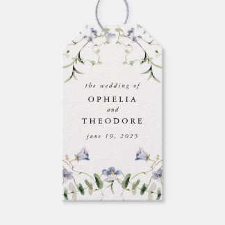 Wildblume Blue Watercolor Gastgeschenk Hochzeit Vi Geschenkanhänger
