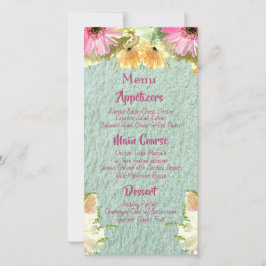 Wildblume Blue Wedding Menus