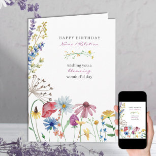 Wildblume Blühen Wunderbarer Geburtstag Karte