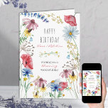 Wildblume Blühen wunderschöne Blumenrahmen Karte<br><div class="desc">Hübsche Wildblume Geburtstagskarte,  die Sie innen und außen personalisieren können. Das Design hat einen Blumenrand mit farbenfrohen,  wilden Blume in Rosa und Gelb mit einem zarten Trenner und einem passenden Bouquet auf der Rückseite.</div>