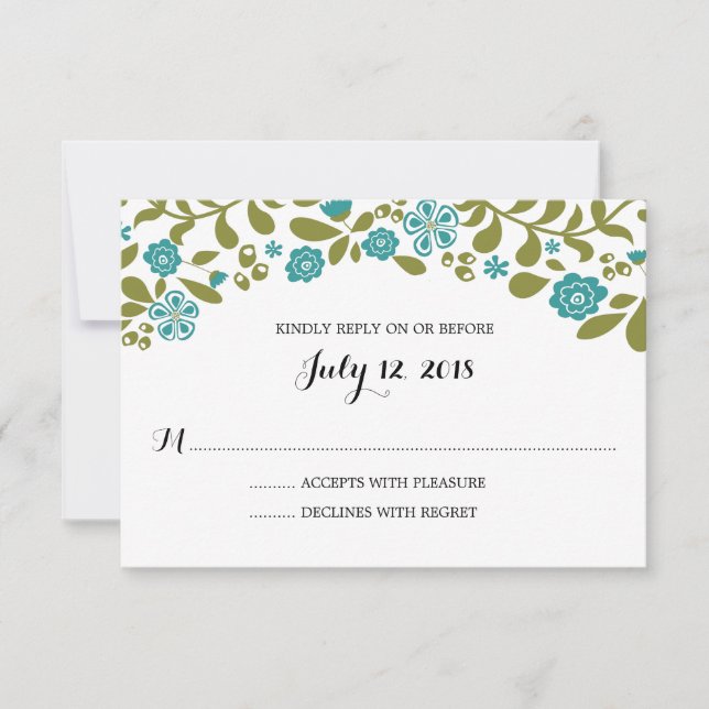 Wildblume blüht | HochzeitsrSVP RSVP Karte (Vorderseite)