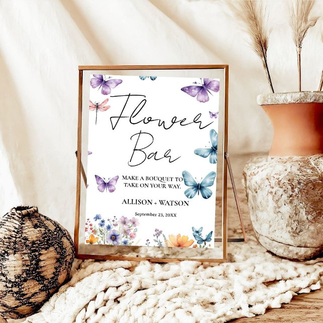 Wildblume Blume Bar signieren Brautparty Blume Poster (Von Creator hochgeladen)