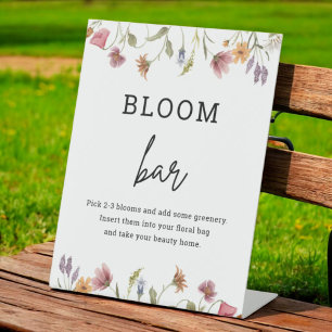 Wildblume Blume bevorzugt Bar-Zeichen Sockelschild