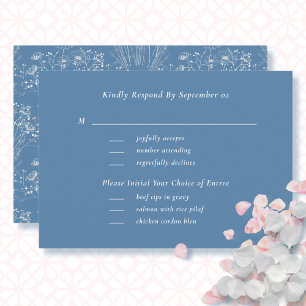 Wildblume Blumenblauer Menü Auswahl Hochzeit RSVP