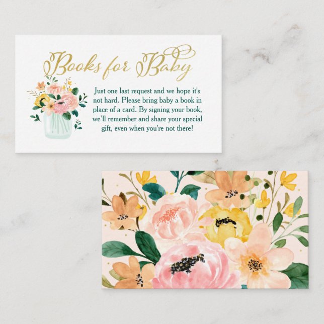 Wildblume Blumenbücher für Babykarten Begleitkarte (Vorne/Hinten)