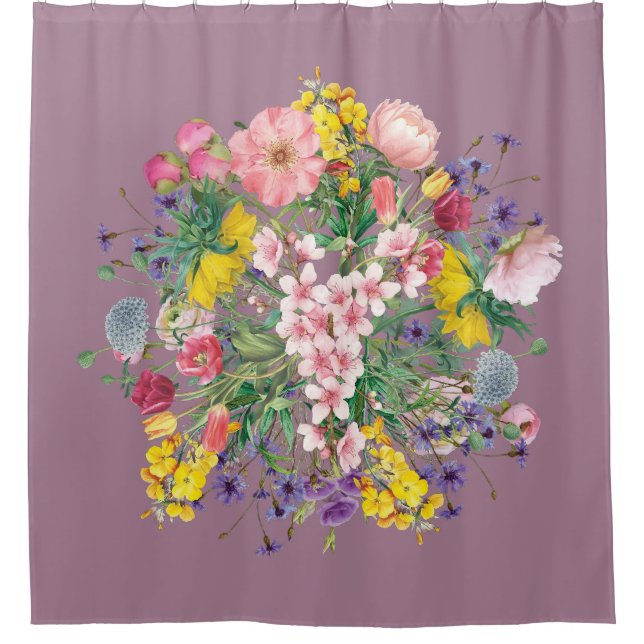 Wildblume Blumenduschvorhang Duschvorhang (Vorderseite)