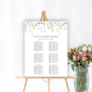 Wildblume Blumengarten Hochzeit 6 Tische Poster