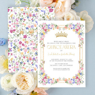 Wildblume Blumengarten Quinceañera Einladung