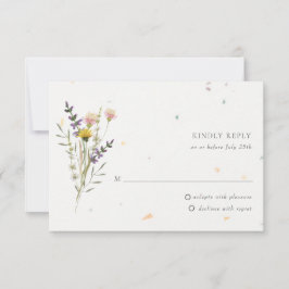 Wildblume Blumengarten Speckletone Hochzeit RSVP Karte