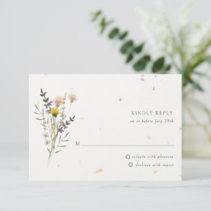 Wildblume Blumengarten Speckletone Hochzeit RSVP Karte