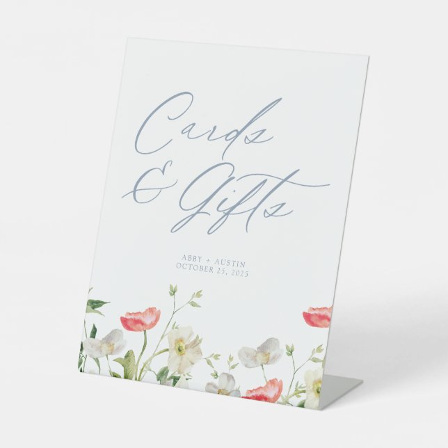 Wildblume Blumenkarten und Geschenkgutscheine Sockelschild (Vorderseite)