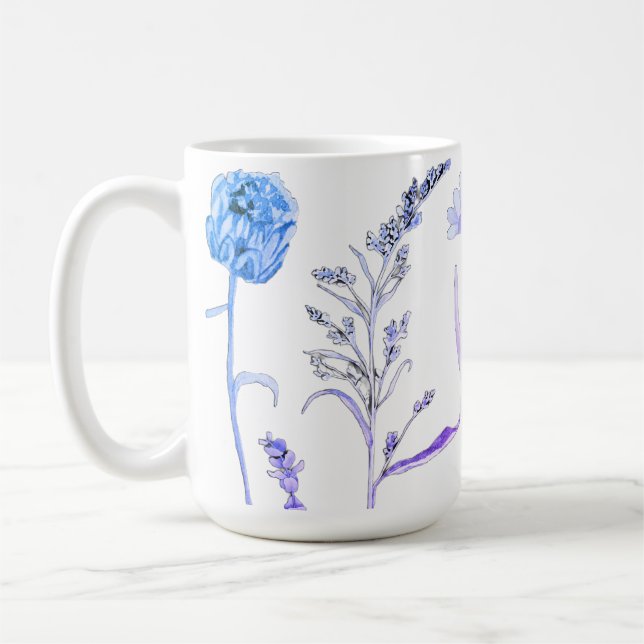 Wildblume Blumenkohl-Tasse: Botanischer Kaffeecup Kaffeetasse (Links)