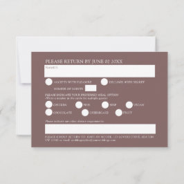 Wildblume Blumenkost Option Braun Hochzeit im Herb RSVP Karte