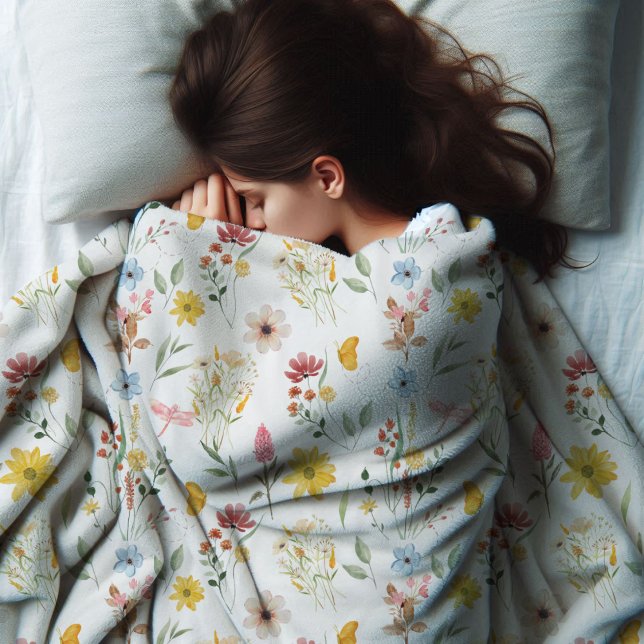 Wildblume Blumenmuster Fleecedecke (Von Creator hochgeladen)