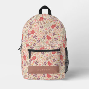Wildblume Blumenmuster Rosa und Lila Bedruckter Rucksack