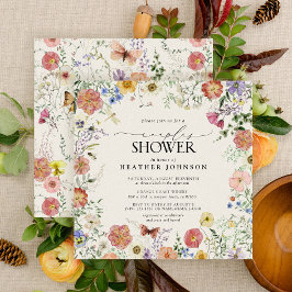 Wildblume Blumenrahmen Dusche Einladung