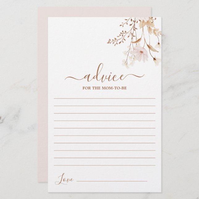 Wildblume Blumenratgeber für die Mama, die Karte s (Vorne/Hinten)