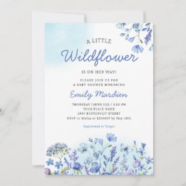 Wildblume Boho Aquarell Blue Floral Baby Showe Einladung