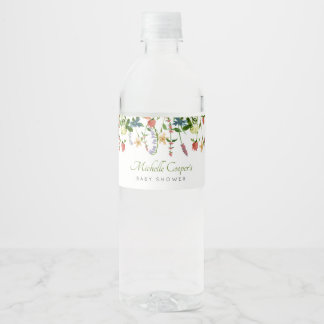 Wildblume Boho Baby Dusche Wasser Flasche Etikett