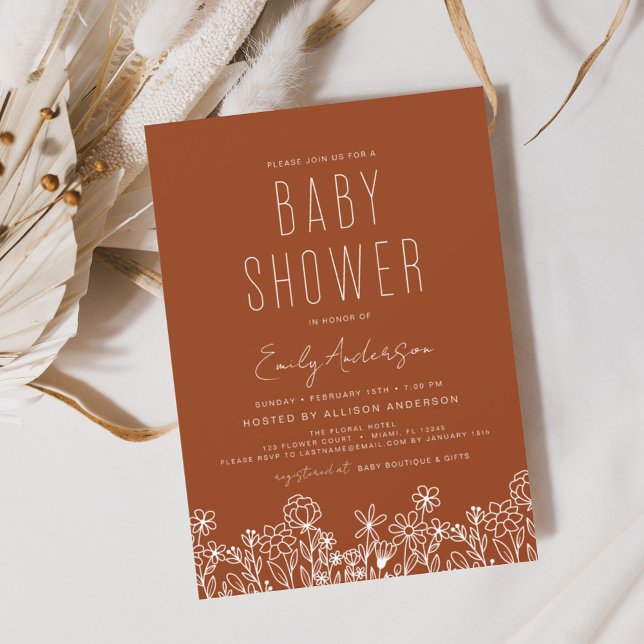 Wildblume Boho Baby Showbrurnt Orange (Von Creator hochgeladen)