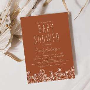 Wildblume Boho Baby Showbrurnt Orange Flyer