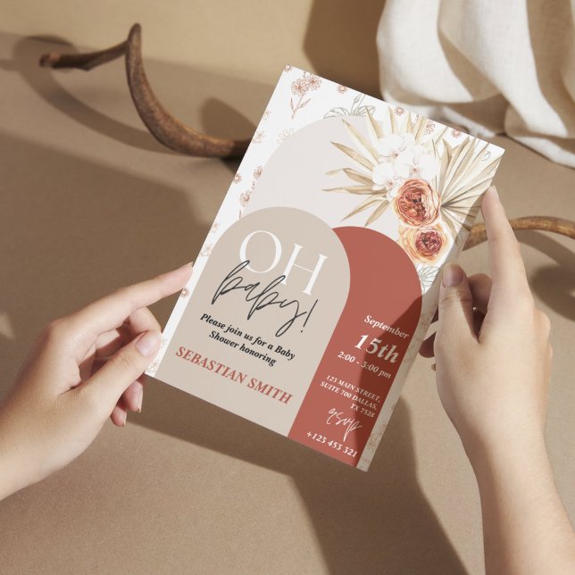 Wildblume Boho Baby Shower Invite - Gender Neutra Einladung (Wildflower Boho Baby Shower Invite - Gender Neutral Floral)