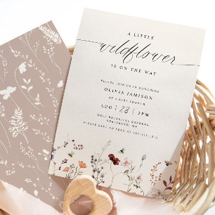 Wildblume Boho Baby Shower Woodsy Elegant Einladung