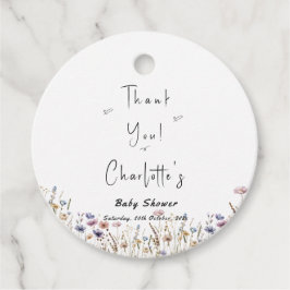 Wildblume Boho Babydusche Geschenkanhänger