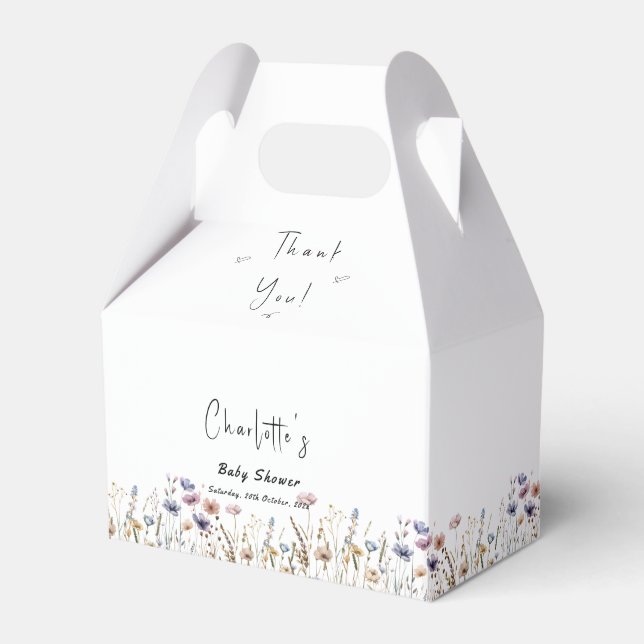 Wildblume Boho Babydusche Geschenkschachtel (Vorderseite)