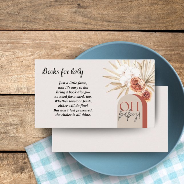 Wildblume Boho Babyduschenkarte Blumenmuster Begleitkarte (Wildflower Boho Baby Shower Enclosure Card Floral)