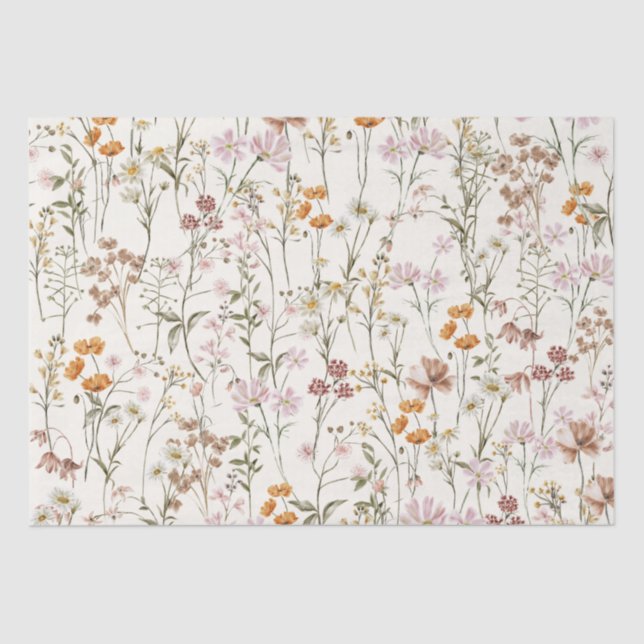 Wildblume Boho Bloom Garden Boho Seidenpapier (Vorderseite)