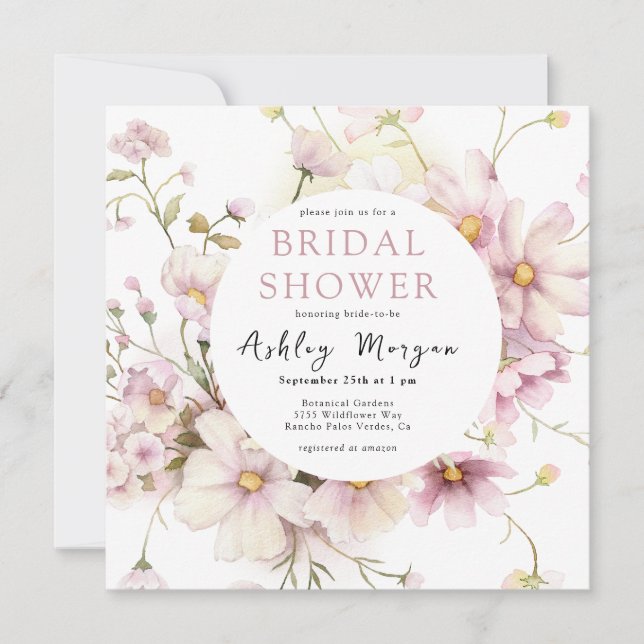 Wildblume | Boho Blume Brautparty Einladung (Vorderseite)