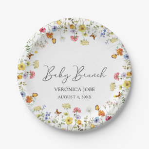 Wildblume Boho Botanical Baby Brunch Dusche Pappteller