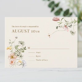 Wildblume Boho | Botanischer Reaktionsausweis RSVP Karte