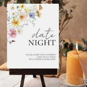 Wildblume Boho Brautparty Datum Nacht Jar Sign Poster